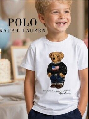 Polo by Ralph Lauren White Bear Graphic Tee with Flag Sweater